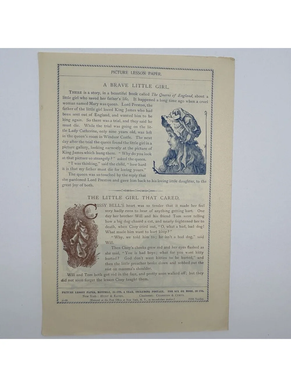 1896 Picture Lesson Paper Antique Sunday School Illustrated Ephemera May 31  C16